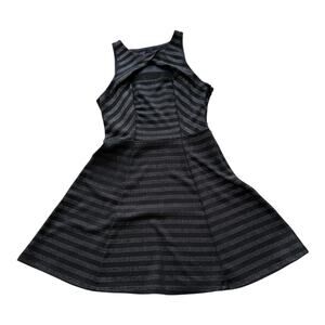 Womens Dress Size Small Black Tank Polka Dot Stripes Softgoth Business Casual